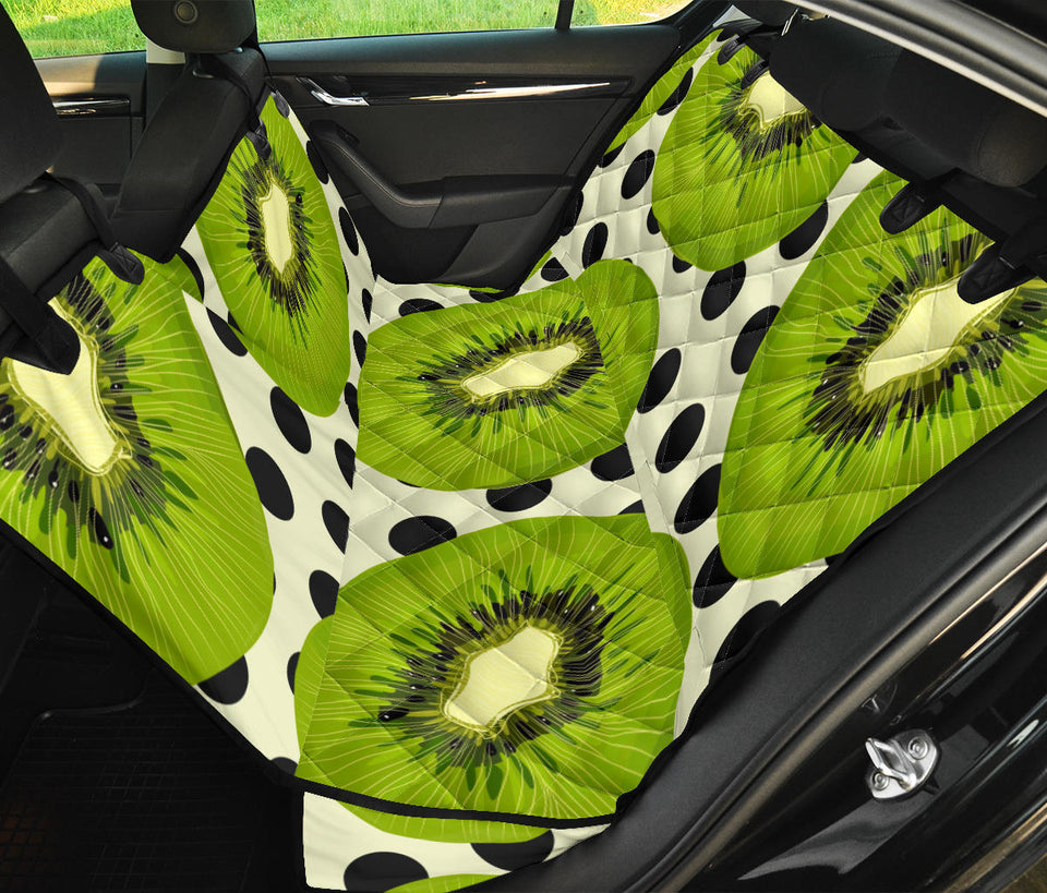 Kiwi Black Dot Background Dog Car Seat Covers