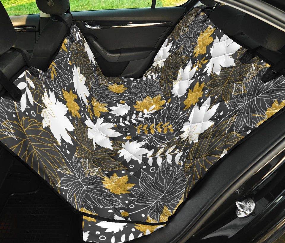 Beautiful Gold Autumn Maple Leaf Pattern Dog Car Seat Covers