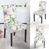 Beautiful Pink Lotus Waterlily Leaves Pattern Dining Chair Slipcover