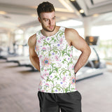 Beautiful pink lotus waterlily leaves pattern Men Tank Top