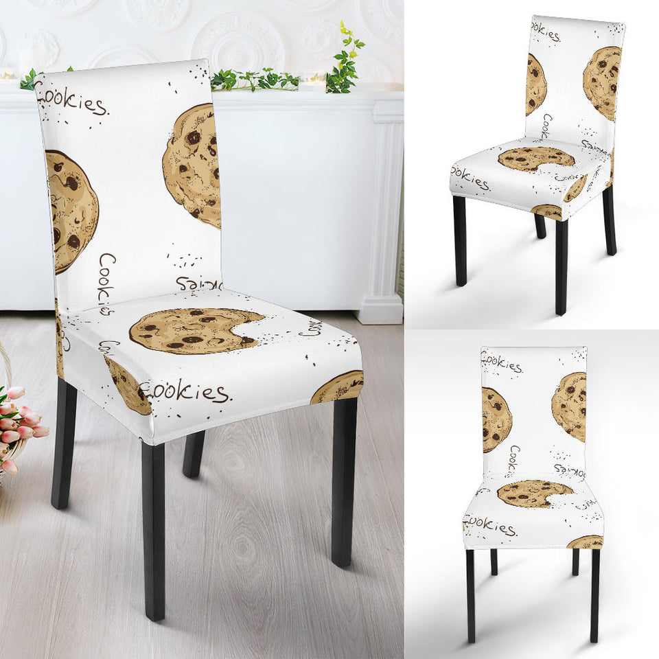 Sketch Style Cookie Pattern Dining Chair Slipcover