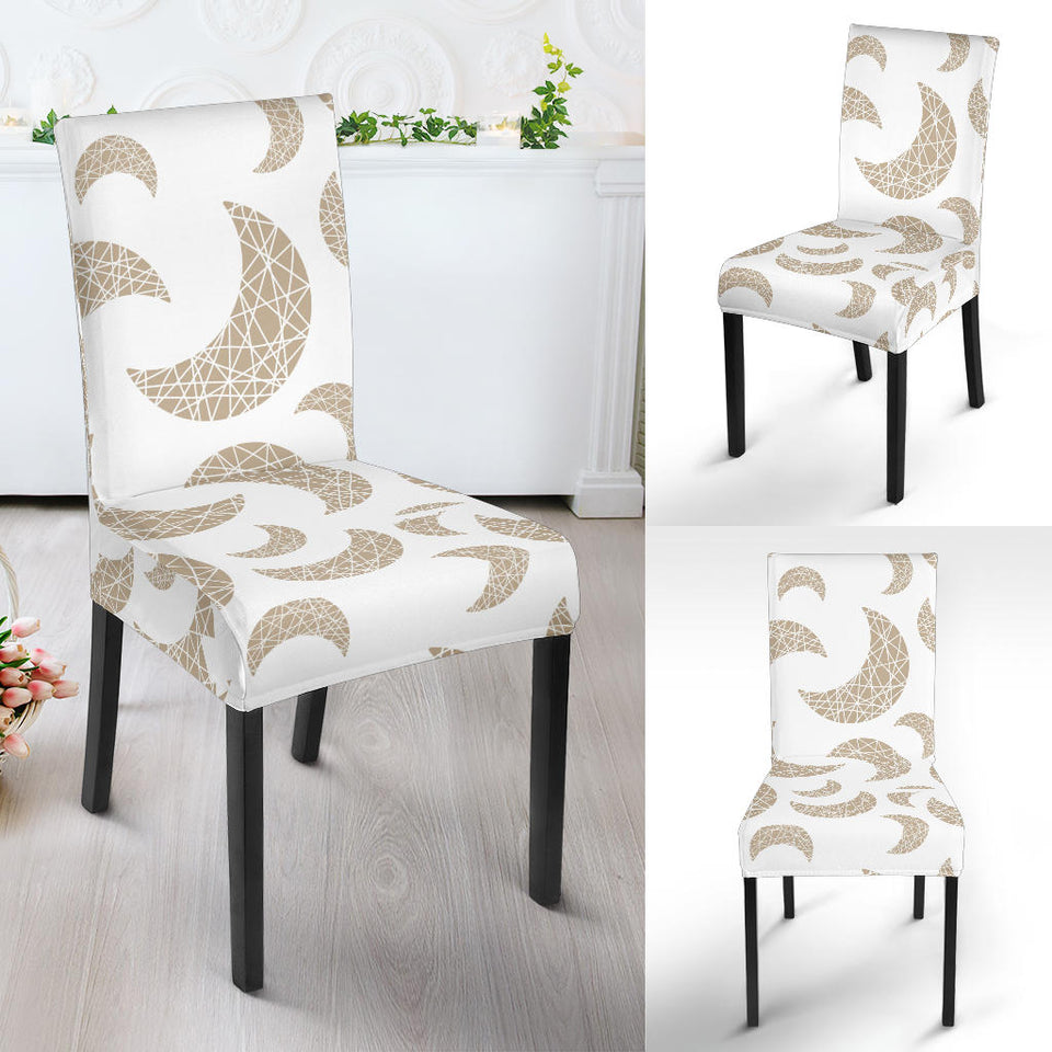 Cool Gold Moon Abstract Pattern Dining Chair Slipcover