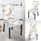 Cool Gold Moon Abstract Pattern Dining Chair Slipcover