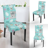 Cute Koalas Blue Background Pattern Dining Chair Slipcover