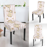 Cute Owl Leaf Dining Chair Slipcover