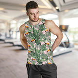 Toucan tropical green jungle palm pattern Men Tank Top