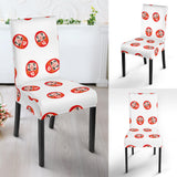 Daruma Japanese Wooden Doll Pattern Dining Chair Slipcover