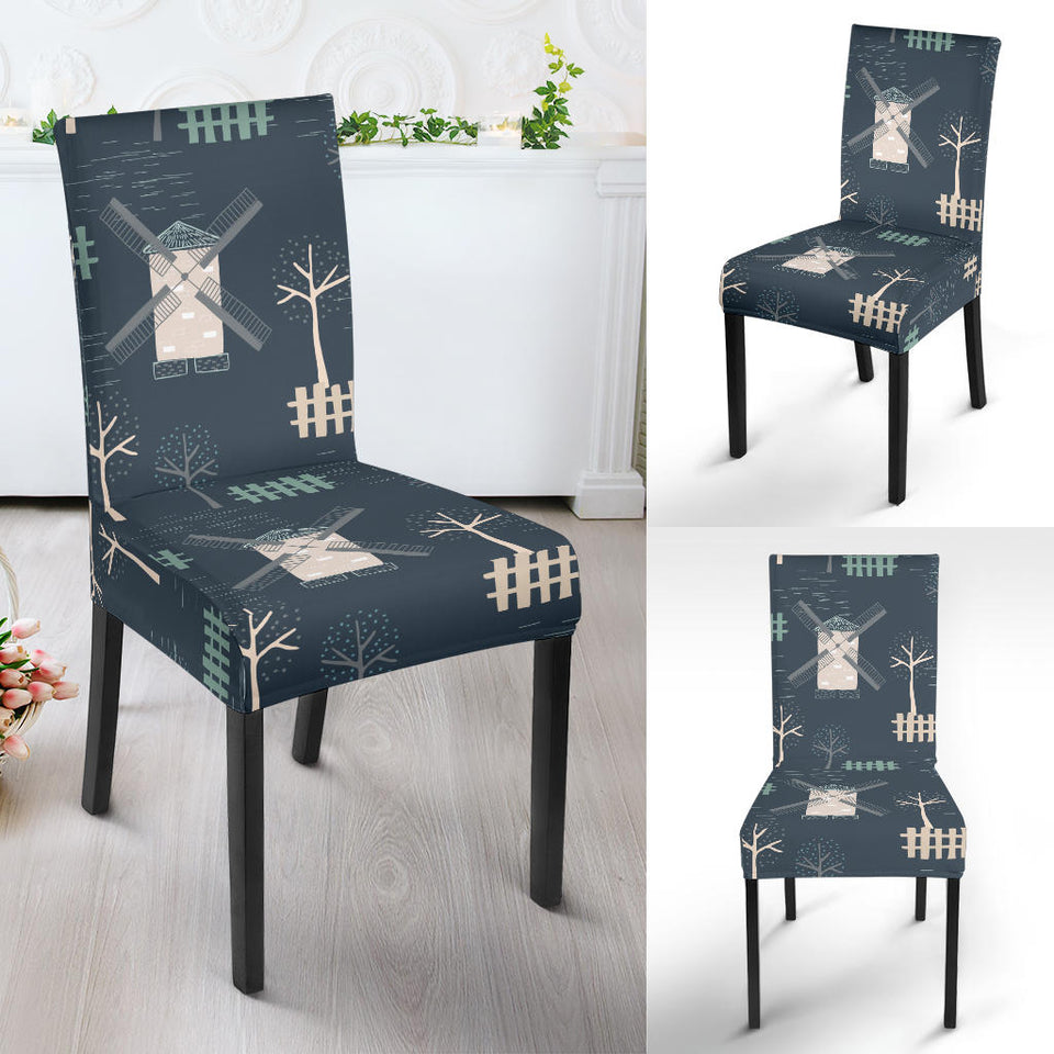 Windmill Tree Pattern Dining Chair Slipcover