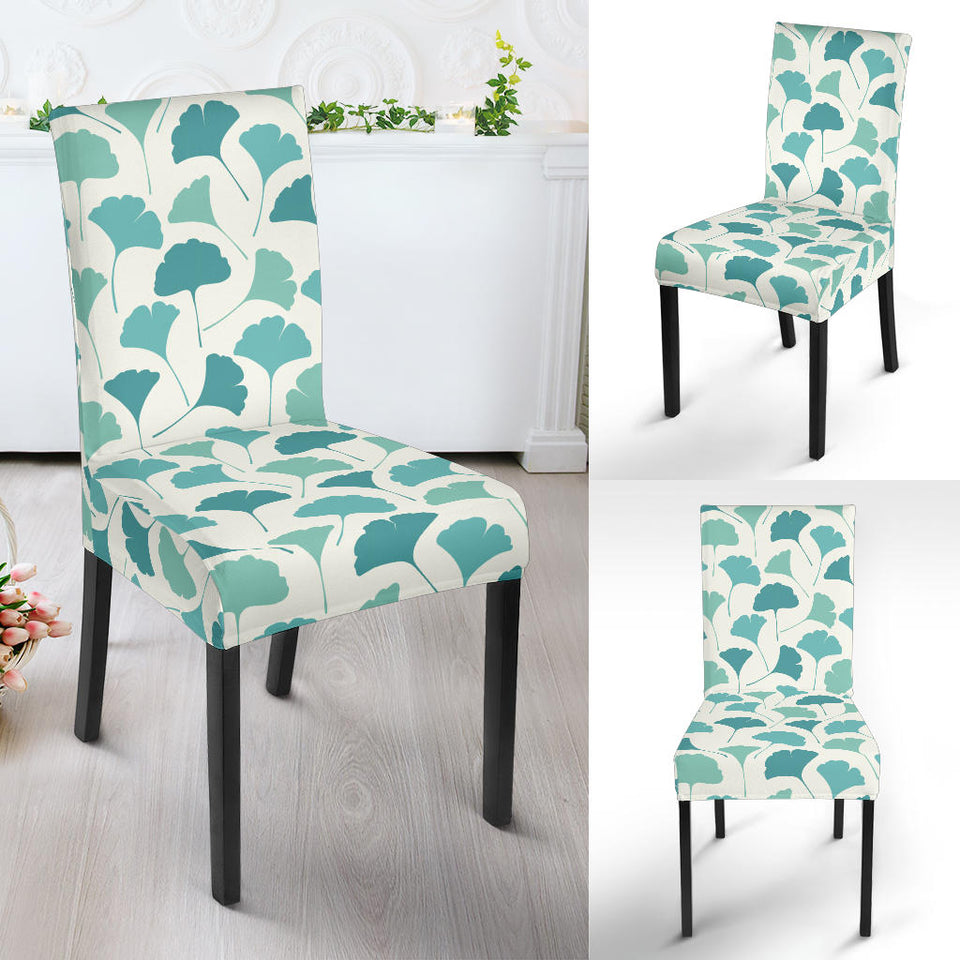 Green Ginkgo Leaves Pattern Dining Chair Slipcover