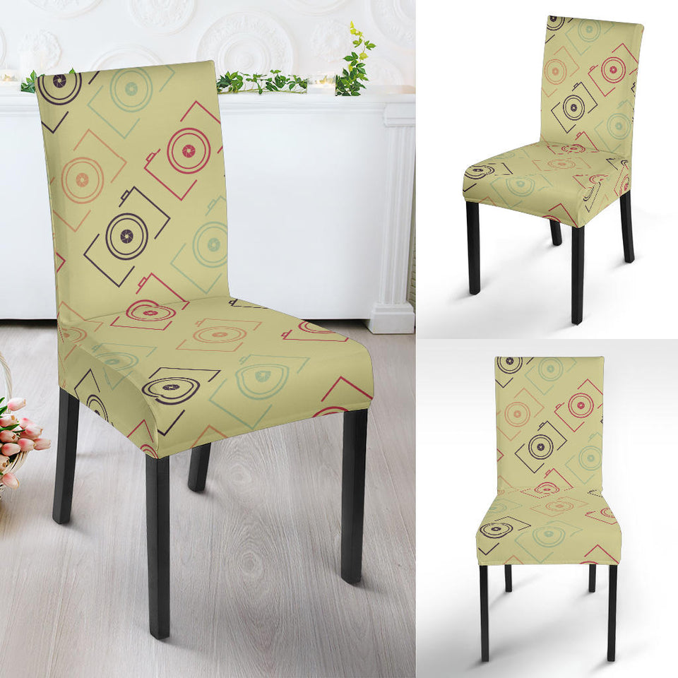 Camera Pattern Print Design 01 Dining Chair Slipcover