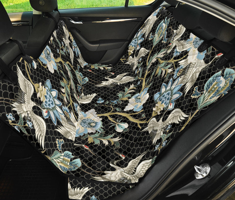 Japanese Crane Ornament Elements Dog Car Seat Covers