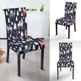 Deers Winter Christmas Pattern Dining Chair Slipcover