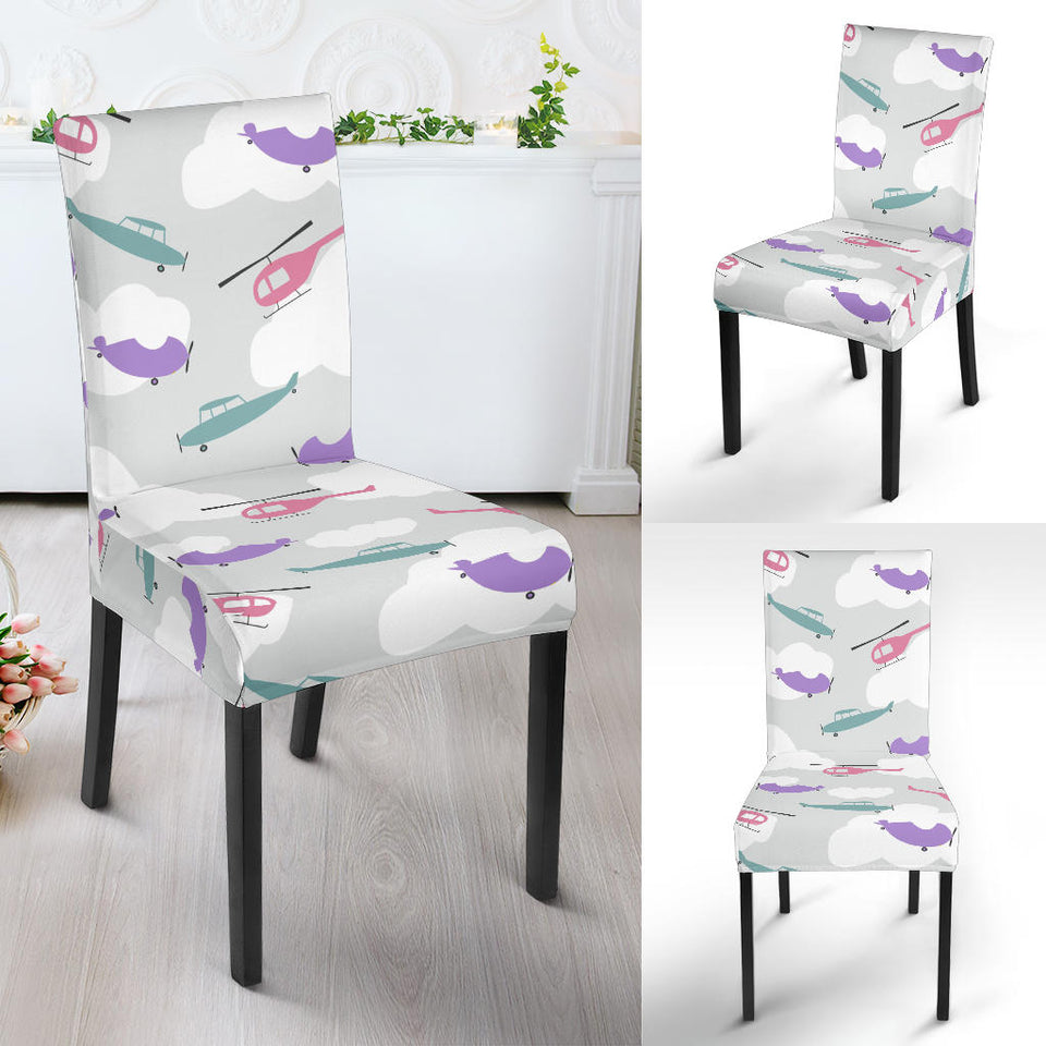 Helicopter Plane Pattern Dining Chair Slipcover