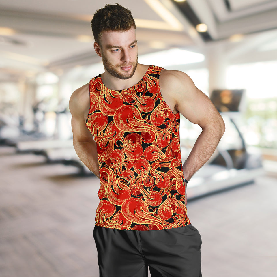 Fire flame pattern Men Tank Top