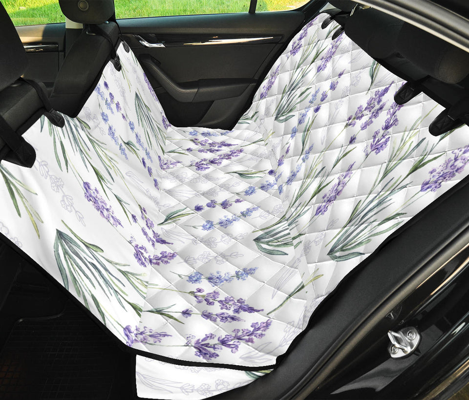 Hand Painting Watercolor Lavender Dog Car Seat Covers
