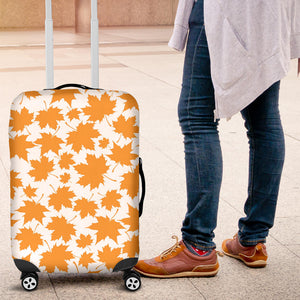 Orange Maple Leaf Pattern Luggage Covers