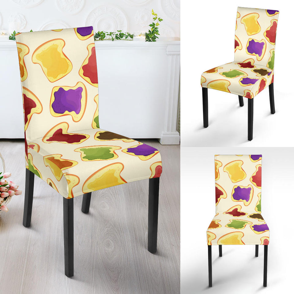 Bread Toast Pattern Print Design 02 Dining Chair Slipcover