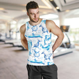 Watercolor dolphin pattern Men Tank Top