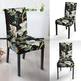 Japanese Crane Ornament Elements Dining Chair Slipcover