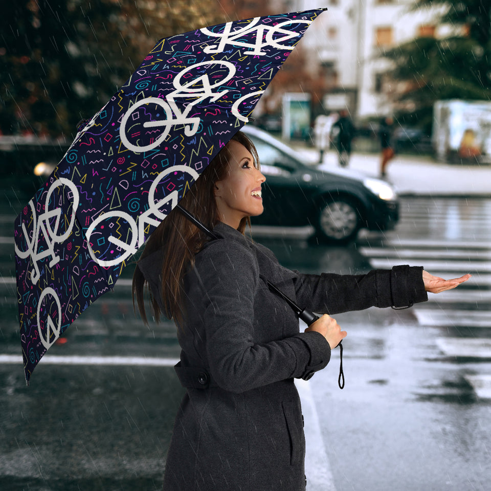 Bicycle Pattern Print Design 03 Umbrella