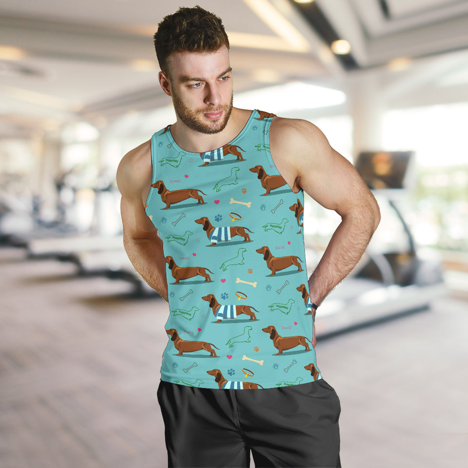 Dachshund decorative background Men Tank Top