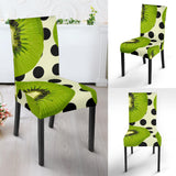 Kiwi Black Dot Background Dining Chair Slipcover