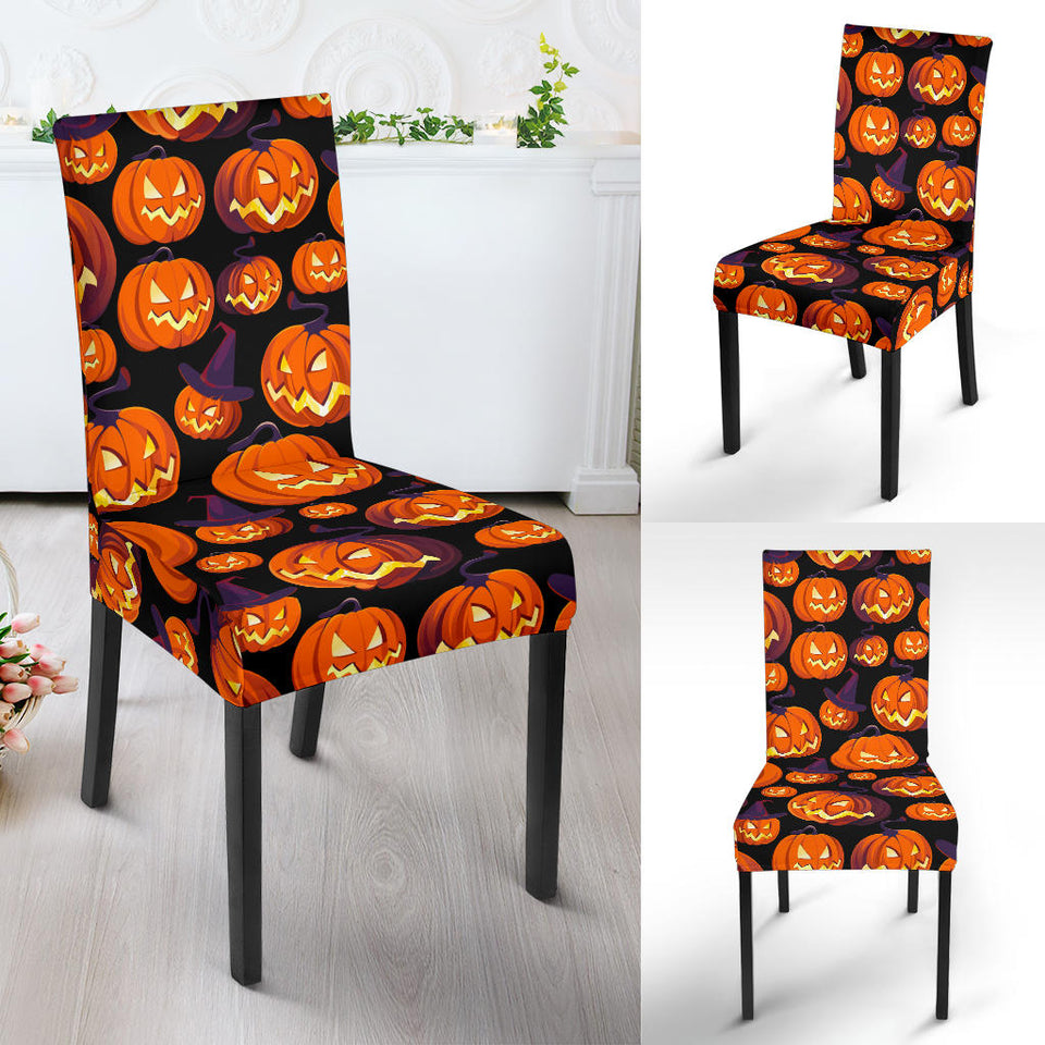 Halloween Pumpkin Pattern Dining Chair Slipcover