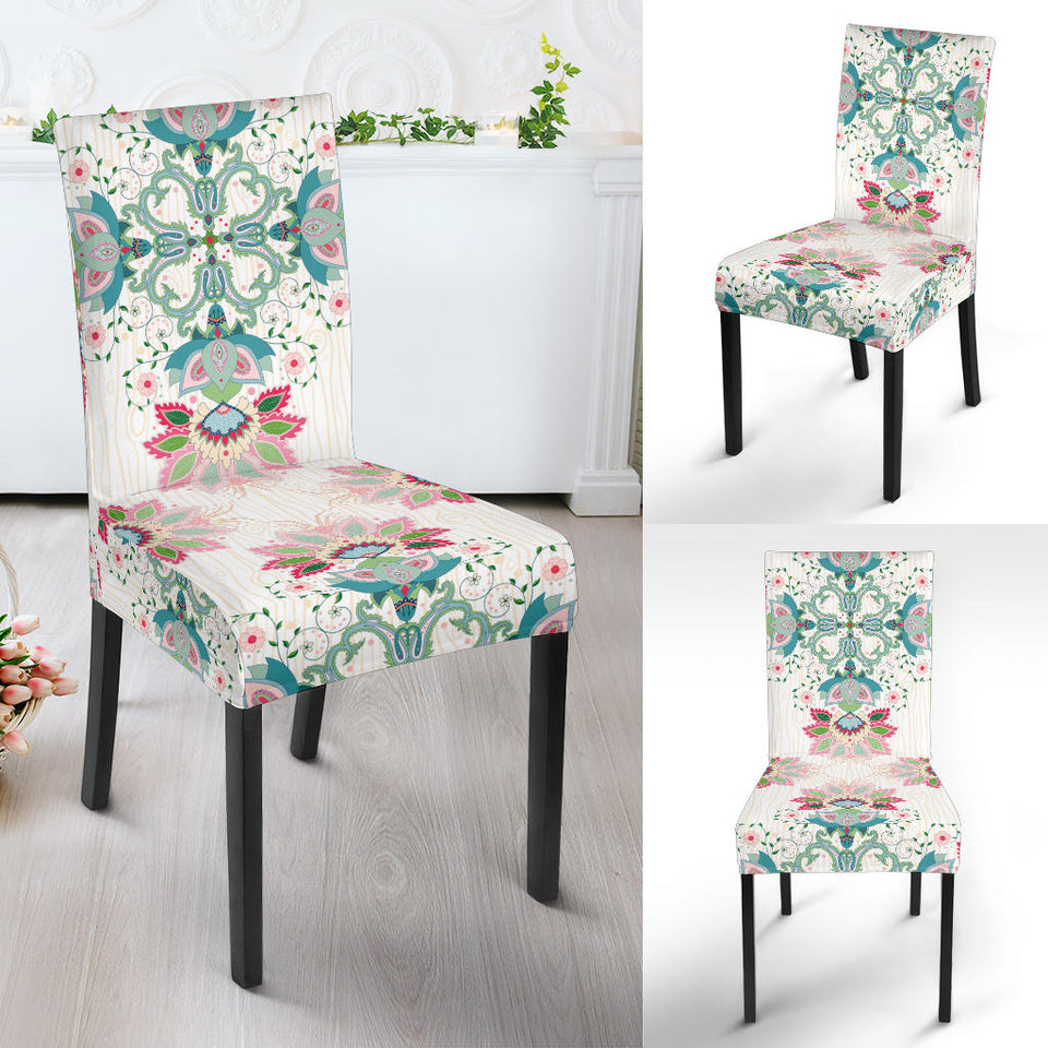 Square Floral Indian Flower Pattern Dining Chair Slipcover