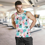 Toucan tropical flower leave pattern Men Tank Top