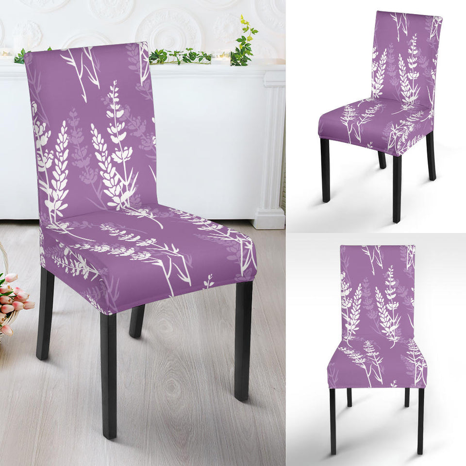 Lavender Flowers Purple Pattern Dining Chair Slipcover