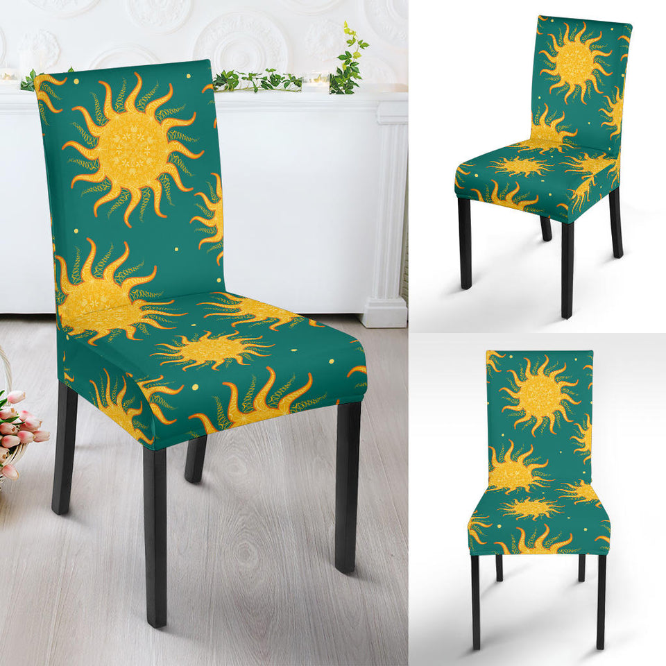 Sun Green Background Dining Chair Slipcover