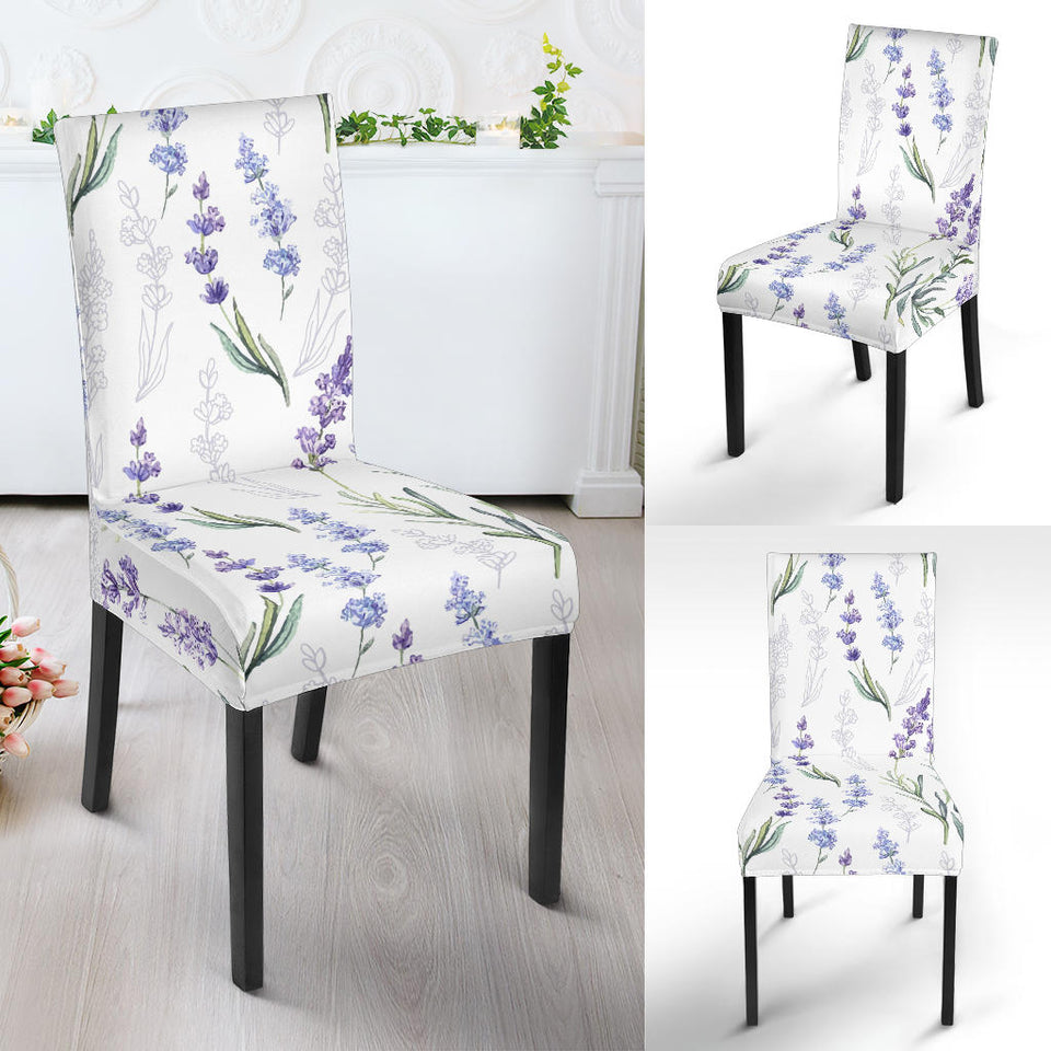 Hand Painting Watercolor Lavender Dining Chair Slipcover
