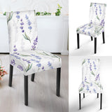 Hand Painting Watercolor Lavender Dining Chair Slipcover