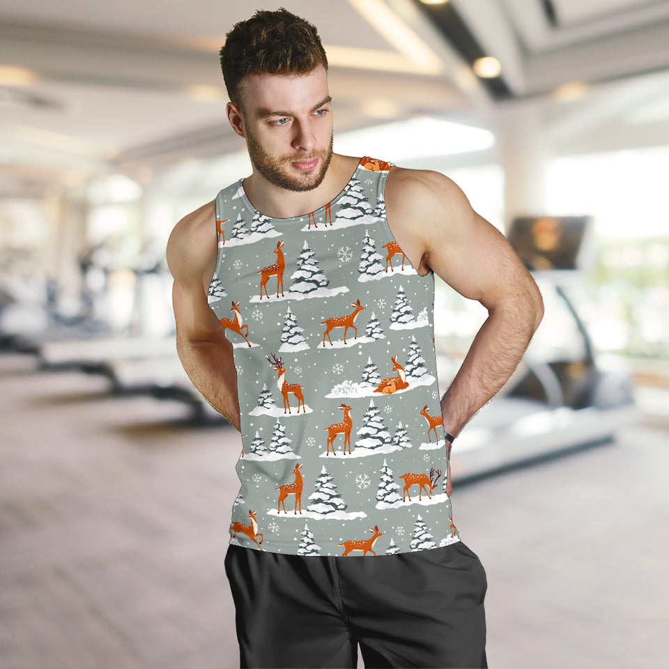 Beautiful deers Winter Christmas Men Tank Top