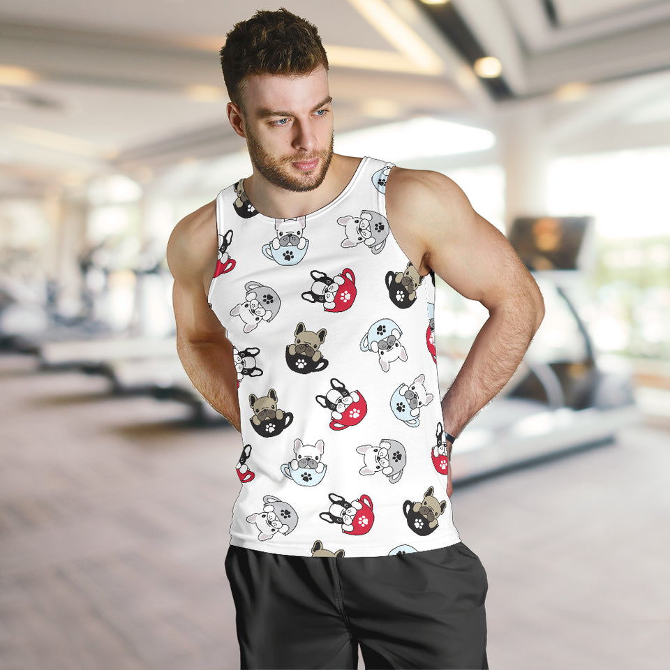 French bulldog cup paw pattern Men Tank Top