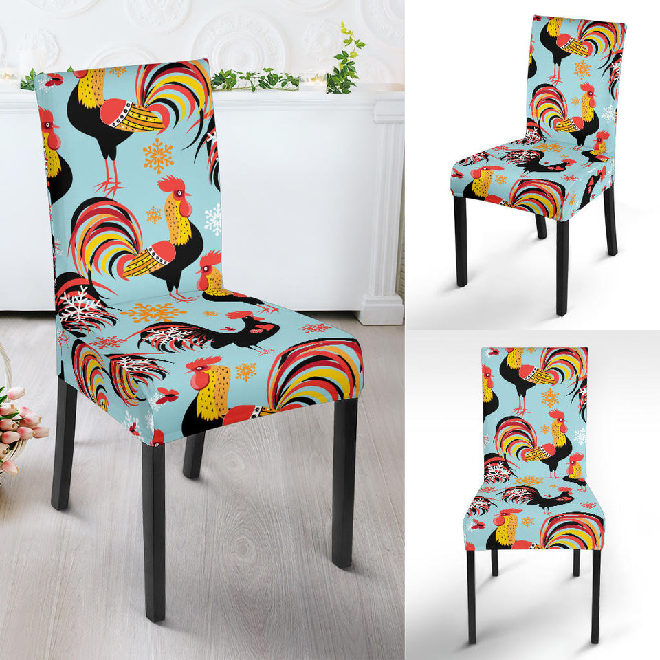 Rooster Chicken Cock Snowfalke Dining Chair Slipcover