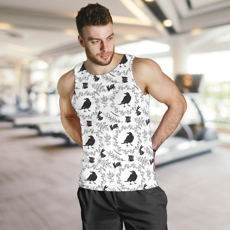 Crows floral wreath rabbit pattern Men Tank Top