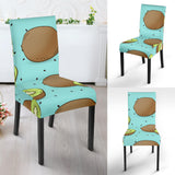 Kiwi Blue Background Dining Chair Slipcover