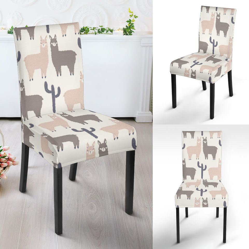 Llama Alpaca Pattern Dining Chair Slipcover