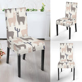 Llama Alpaca Pattern Dining Chair Slipcover
