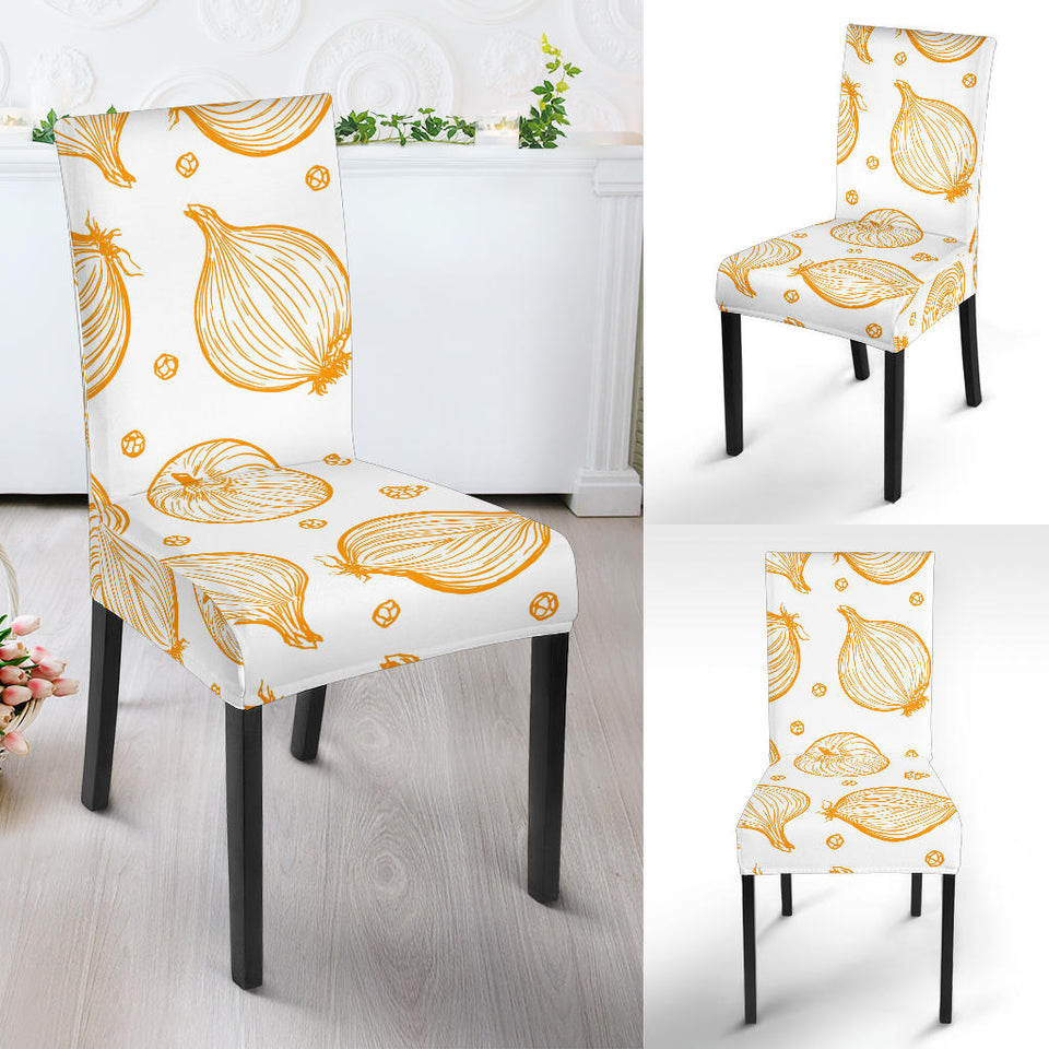 Hand Drawn Onion Pattern Dining Chair Slipcover
