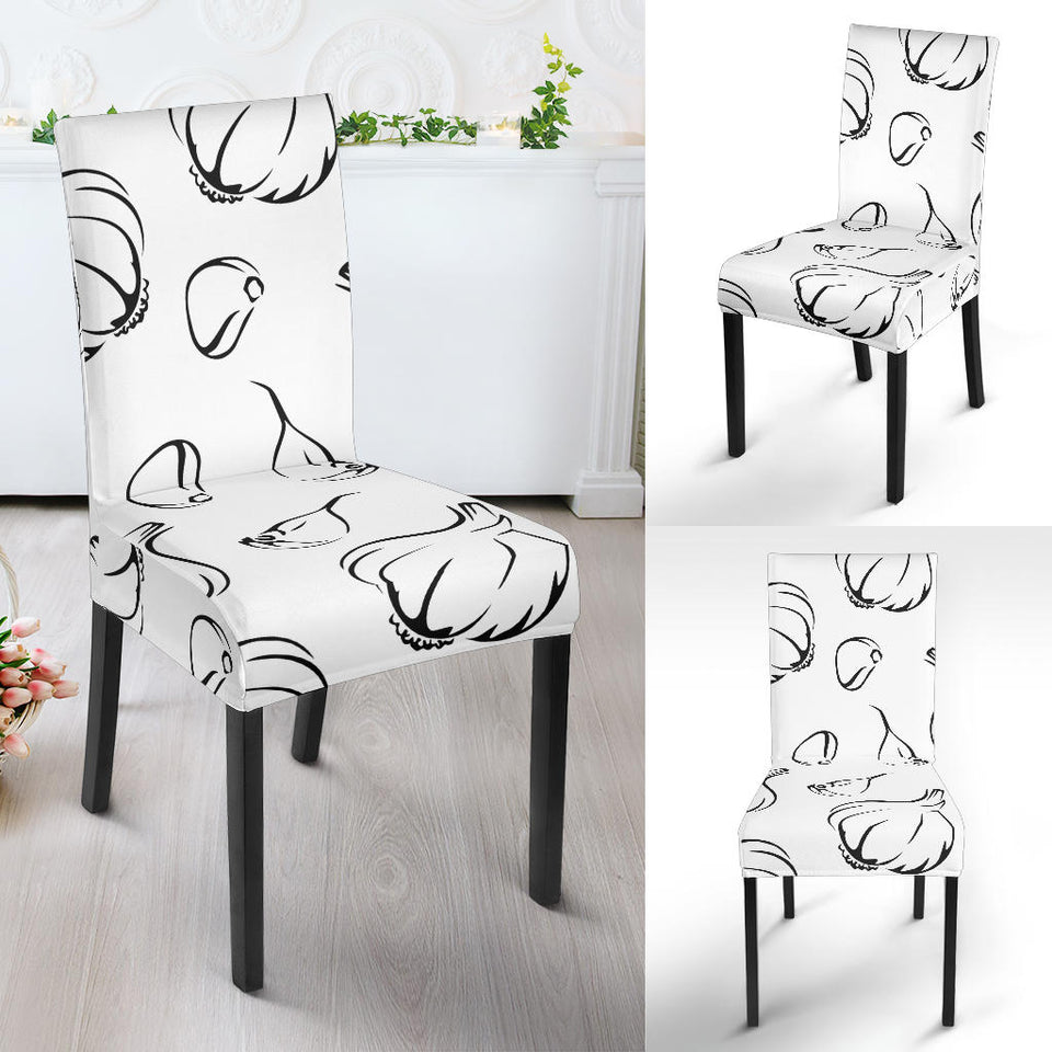 Garlic Pattern Black White Dining Chair Slipcover