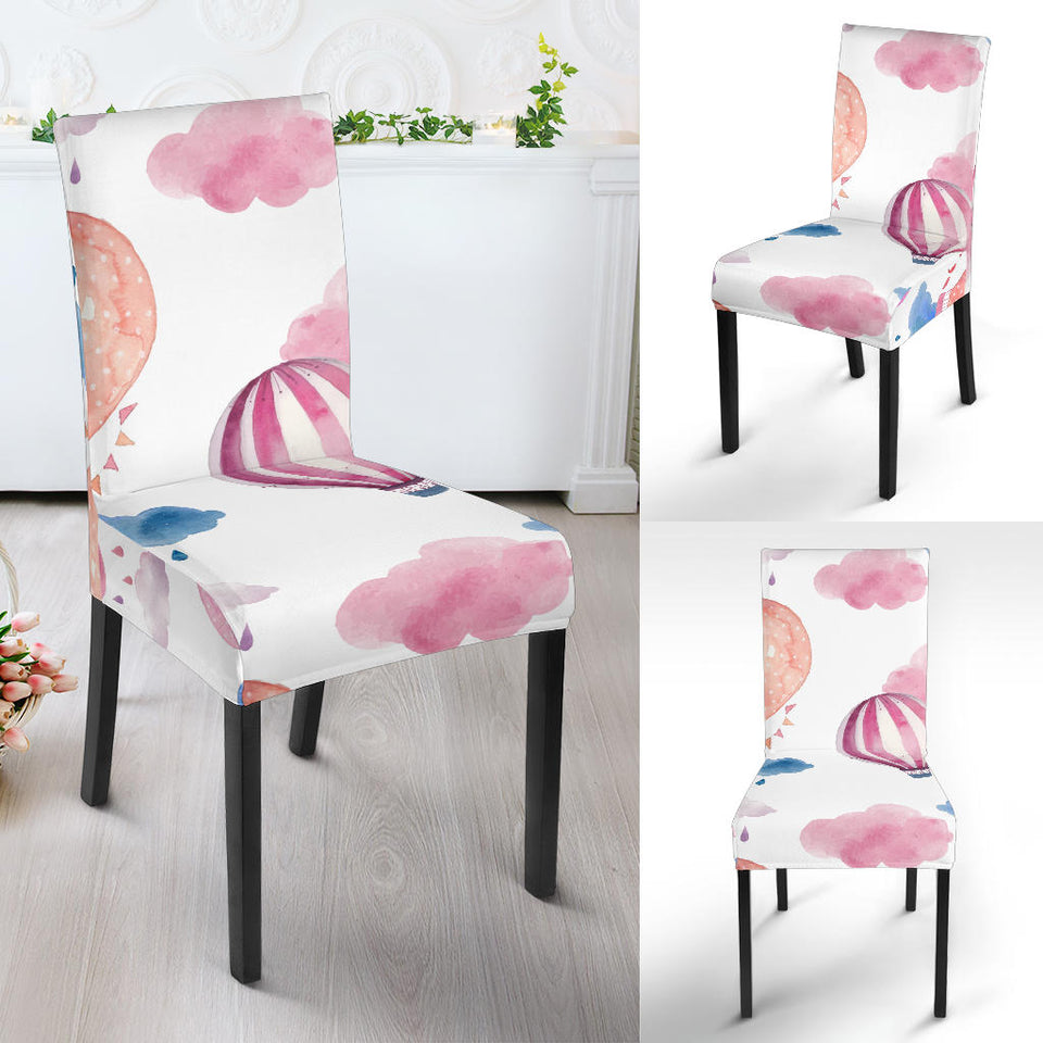 Watercolor Air Balloon Cloud Pattern Dining Chair Slipcover