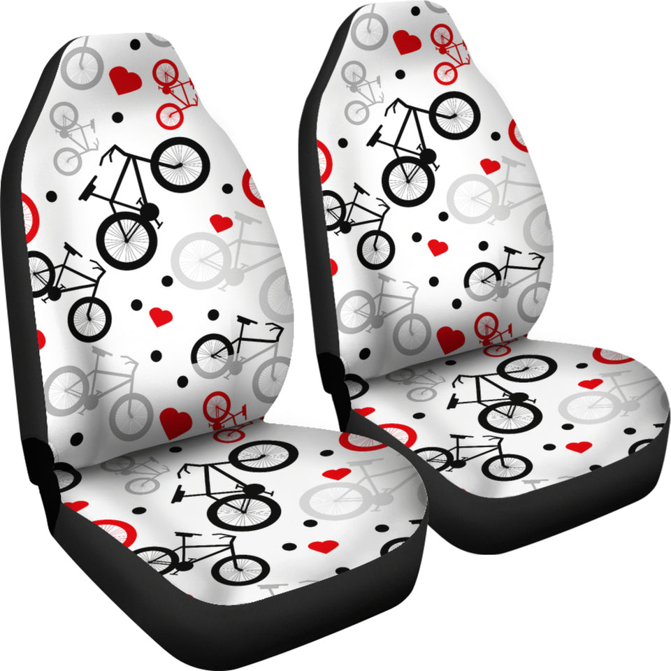 Bicycle Pattern Print Design 04 Universal Fit Car Seat Covers
