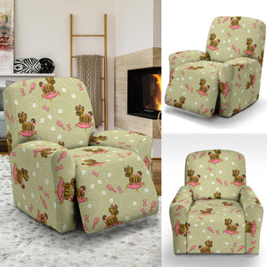 Yorkshire Terrier Pattern Print Design 01 Recliner Chair Slipcover