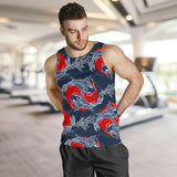 Koi Fish Carp Fishs hand drawn japanese art Men Tank Top