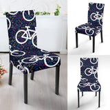 Bicycle Pattern Print Design 03 Dining Chair Slipcover