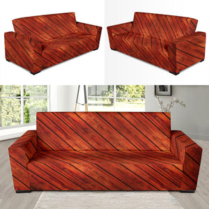 Wood Printed Pattern Print Design 03  Sofa Slipcover