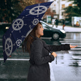 Nautical Steering Wheel Design Pattern Umbrella