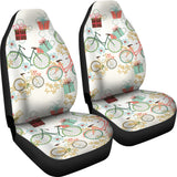 Bicycle Pattern Print Design 05 Universal Fit Car Seat Covers